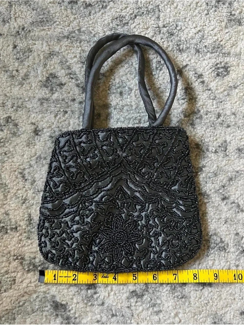 Beaded Grey Mini Purse